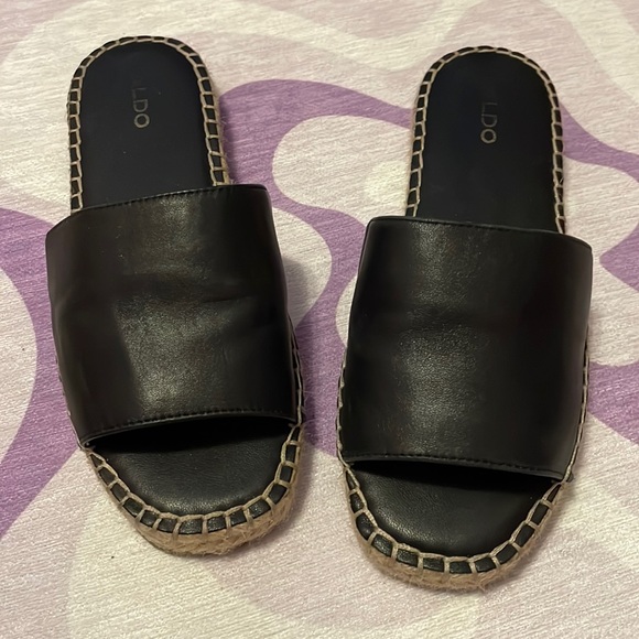 Aldo Leather Espadrille Slides - Picture 2 of 4